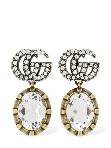 gucci marmont crystal earrings